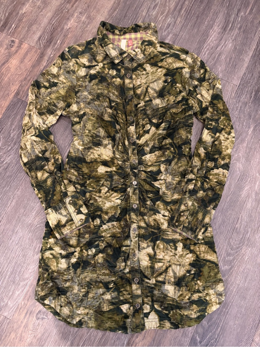 Pilcro Ruched Corduroy Shirt Dress